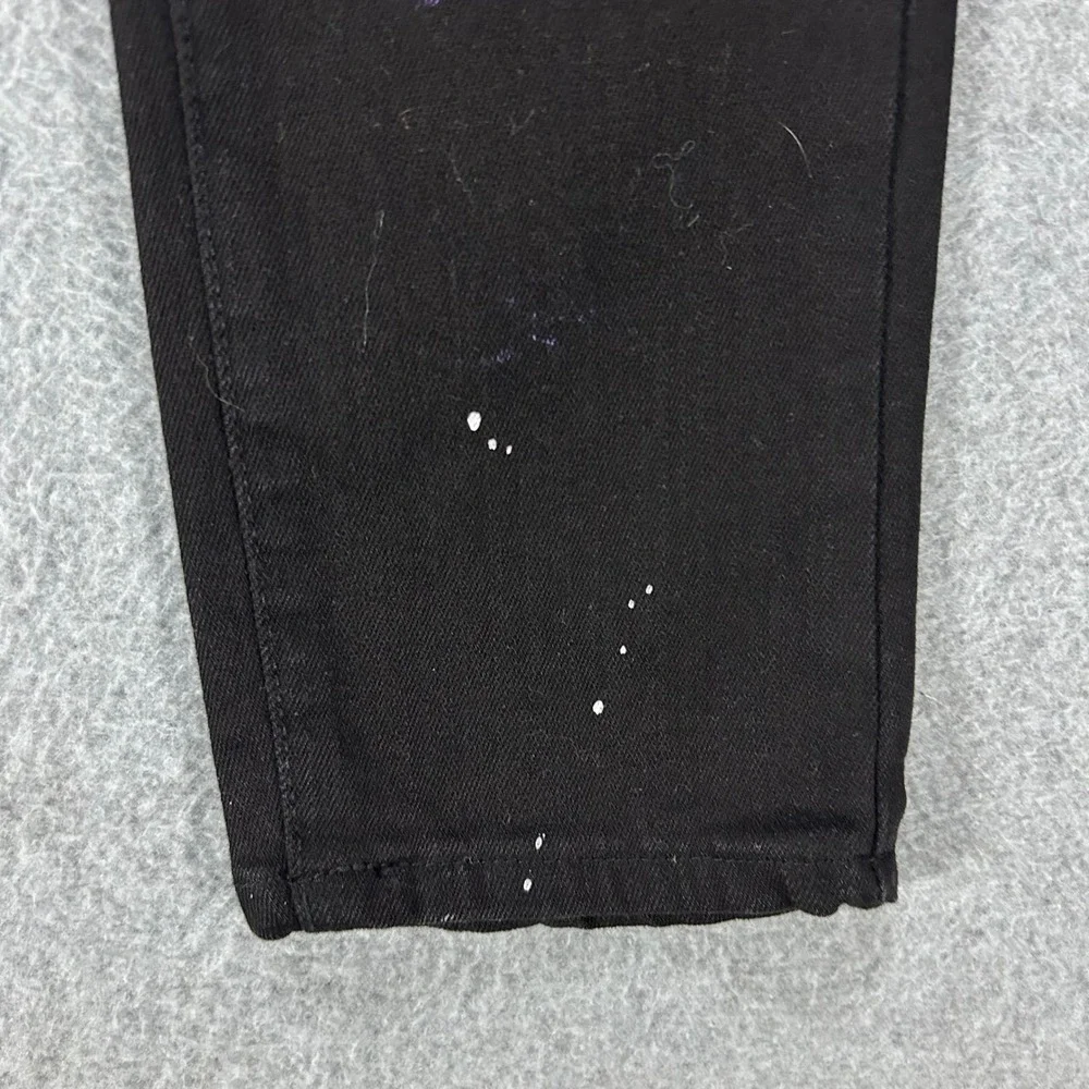 Focus Jeans Distressed Pants Mens 32 Black Purple Paint Splatter Streetwear